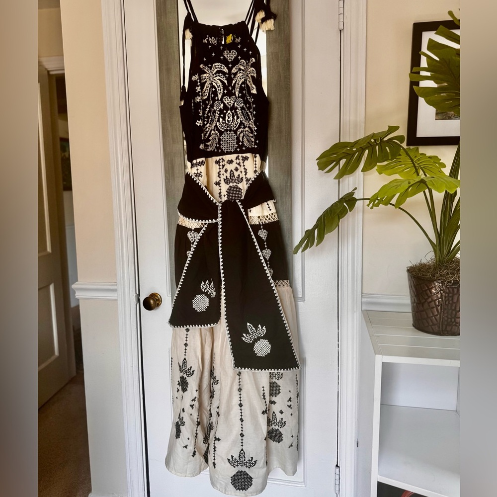 FARM Rio Farm Rio  Embroidered & Printed Macaw Maxi Dress Modern Bohemian - Picture 8 of 16